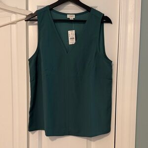 J. Crew Teal Sleeveless V-Neck Tank